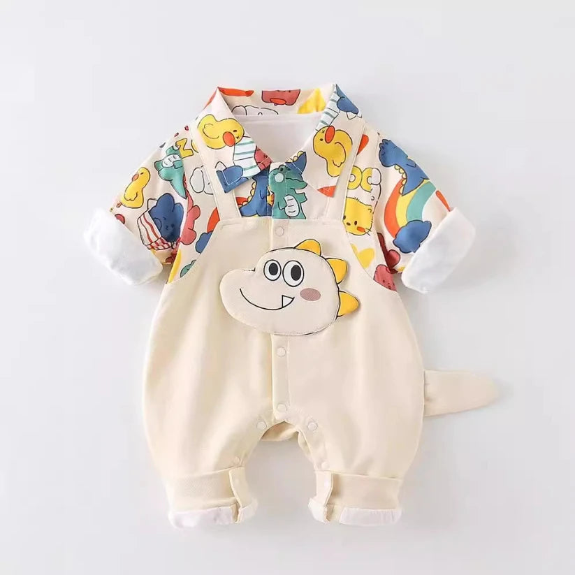 Newborn Jumpsuit Baby Boys Girls Rompers 0-18 Months Toddler Clothing Infant Long Sleeve Doodle Kids Cotton Onesies