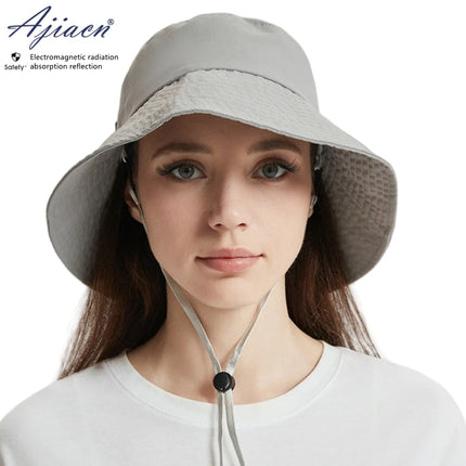 Electromagnetic radiation protective 50% or 100% silver fiber lining bucket hat unisex Computer, Cell phone EMF shielding cap
