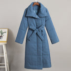 Long Length Cotton Coat Outerwear Loose Casual Warm Long Stand Collar