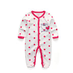 Newborn pure cotton double button crawling clothes baby jumpsuit closed door children's clothing