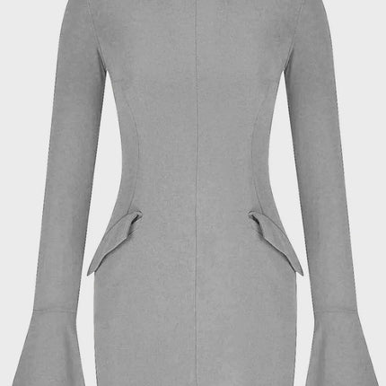 Mock Neck Long Sleeve Mini Dress