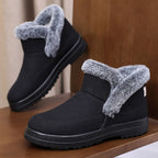 Winter Women's Plus Size Cotton Boots with Fleece Lining and Thickening for Outdoor Leisure Snow Boots Mid-Calf Cotton Shoes