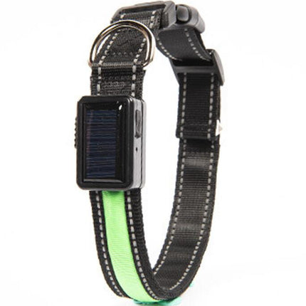 LED solar luminous collar charging flash collar Teddy luminous neck rope pet supplies dog collar accessories
