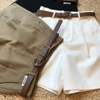 New Wide Leg Shorts for Women  Summer Thin Cotton A Line Short Pants Office Lady Classic Loose Casual Zipper Women‘s Shorts
