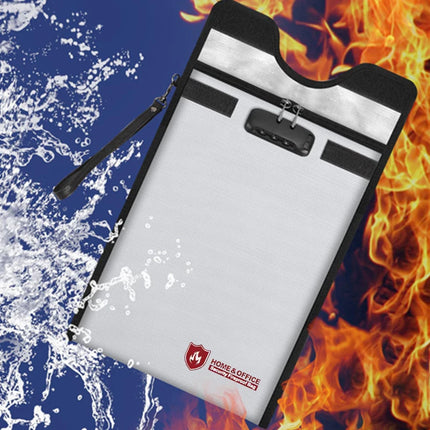 1pc Fireproof Waterproof Document Bag With Zipper Combination Lock Phones Laptops Anti-Theft Emf Protection Portable Faraday Bag