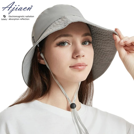 Electromagnetic radiation protective 50% or 100% silver fiber lining bucket hat unisex Computer, Cell phone EMF shielding cap