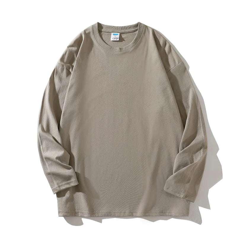 Women's 100% Cotton Loose Fit Long Sleeve Crew Neck T Shirts