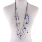 Handmade Shell Beads Long Necklace Copper Sheet Cotton Thread Tassel Multilayer Chain Necklaces Jewelry For Women Accessories