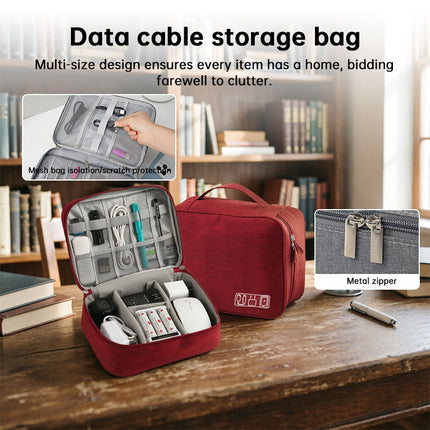 Waterproof Travel Cable Organizer Bag Portable Digital Electronics Storage Pouch for USB Cables Chargers & Gadgets