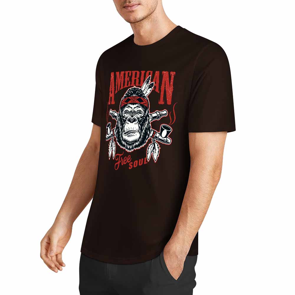 New 2025 Pure cotton short sleeved T-shirt Front print Multiple colors