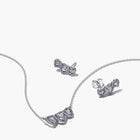 Color: None - Fashion Women Men Silver Gold Stainless Steel Copper White Zircon Heart Lock Key Circle Butterfly Letter Bead Pendant Earrings Sets Jewelry