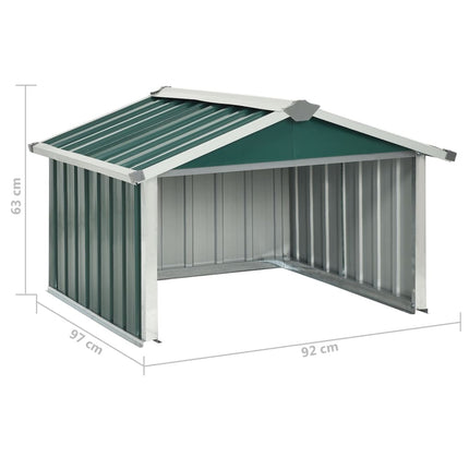 Garden Robot Lawnmower Shed 36.2"x38.2"x24.8" Galvanized Steel Green