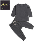Color: Dark Grey, Child size: 12M - Rompers Clothes Cotton Tracksuits Set Baby Children Clothing