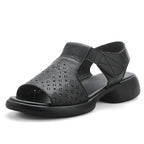 Top-Grain Leather Thick Sole Casual Sandals for Summer New Arrival Comfortable Soft Sole Breathable and Versatile Genuine Leather Mom Shoes