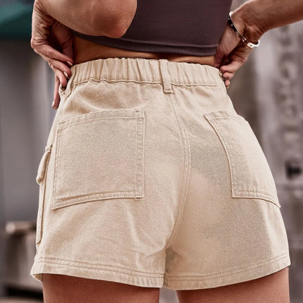 High Waist Denim Shorts with Pockets