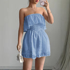 Fashion style chest hugging slim fit shorts jumpsuit women's clothing