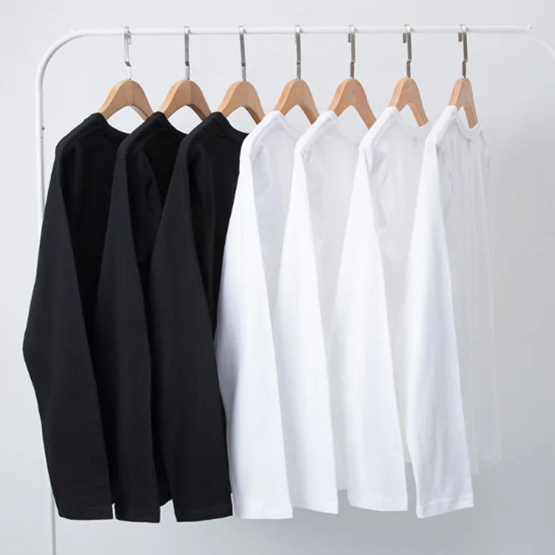 Women's 100% Cotton Loose Fit Long Sleeve Crew Neck T Shirts