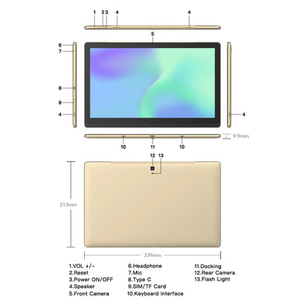 Large Size Tablet 14 Inches Android FHD Touch Screen SC9863 Octa Core 4gb Ram 64gb Rom Tablet 10000mah Battery