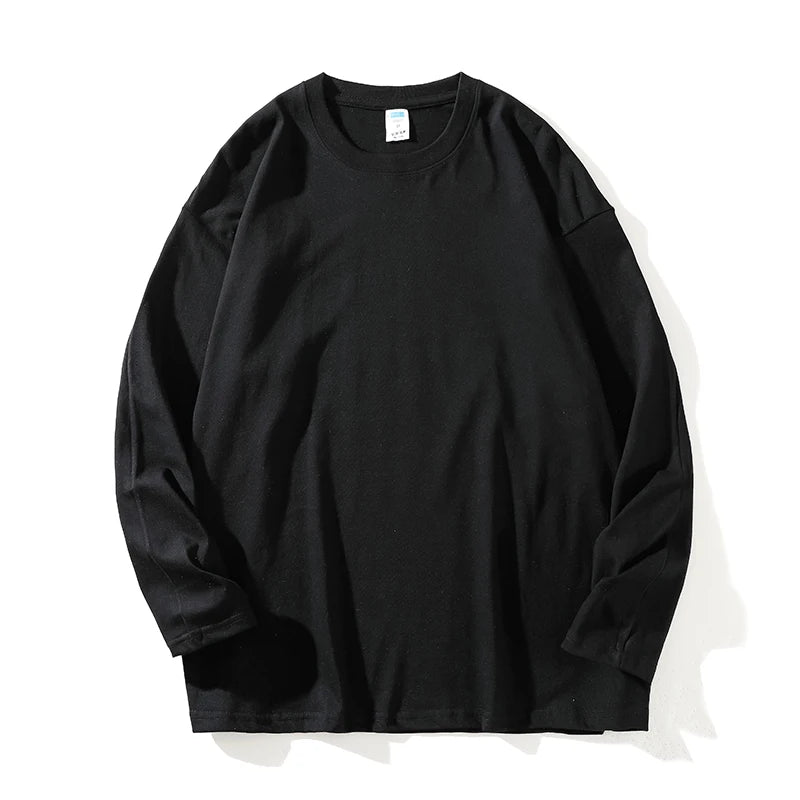 Women's 100% Cotton Loose Fit Long Sleeve Crew Neck T Shirts