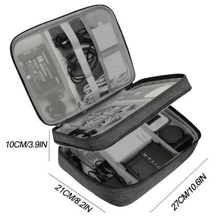 Waterproof Travel Cable Organizer Bag Portable Digital Electronics Storage Pouch for USB Cables Chargers & Gadgets