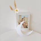 3D-printed Gothic Moon Vase, fits dried & artificial flowers. A unique home decor and desktop charm, a great gift too.