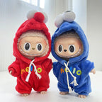 Clothing only] First and second generation keychains Labubu clothing pendant canvas shoulder bag sesame bird two-piece set