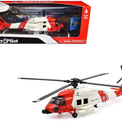 Sikorsky HH-60J Jayhawk Helicopter Red and White "United States Coast Guard" "Sky Pilot" Series 1/60 Diecast Model by New Ray