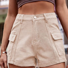 High Waist Denim Shorts with Pockets
