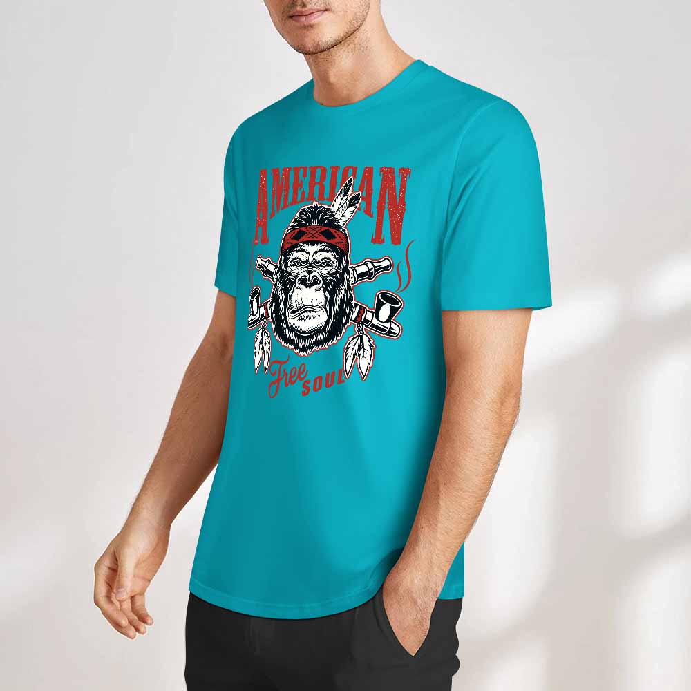 New 2025 Pure cotton short sleeved T-shirt Front print Multiple colors