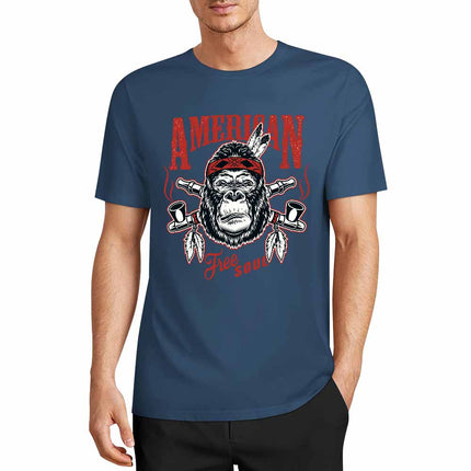 New 2025 Pure cotton short sleeved T-shirt Front print Multiple colors