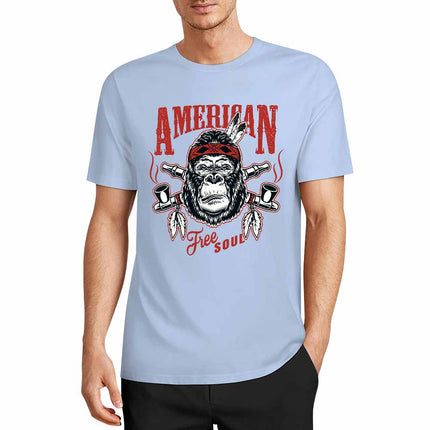 New 2025 Pure cotton short sleeved T-shirt Front print Multiple colors