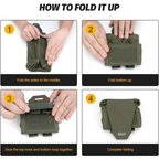 Tactical Dump Pouch Foldable High Capacity Nylon Mesh MOLLE Belt Compatible Lightweight Durable