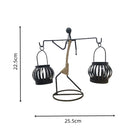 Wrought Iron Candle Holder Decorative Piece - European Style Restaurant Dining Table Ambiance Light Candlestick Home Metal Artware