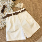 New Wide Leg Shorts for Women  Summer Thin Cotton A Line Short Pants Office Lady Classic Loose Casual Zipper Women‘s Shorts