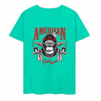 New 2025 Pure cotton short sleeved T-shirt Front print Multiple colors