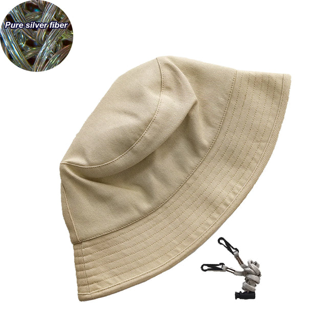 Bucket Hat Radiation 5G 4G Signal Block EMF Protection Silver Fiber Lining Fashion Cap