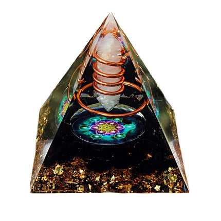 6CM Energy Generator Orgone Pyramid Copper Wire Is Wrapped Around Crystal Posts Orgonite Pyramid Emf Protector