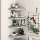 Floating Corner Shelves 4 pcs Gray 13.8
