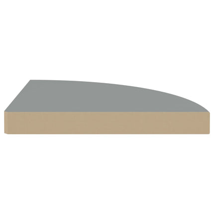 Floating Corner Shelves 4 pcs Gray 13.8"x13.8"x1.5" MDF