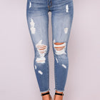 Summer high elasticity 9-point perforated women's clothing, tight fitting and hip lifting fashionable jeans with small feet