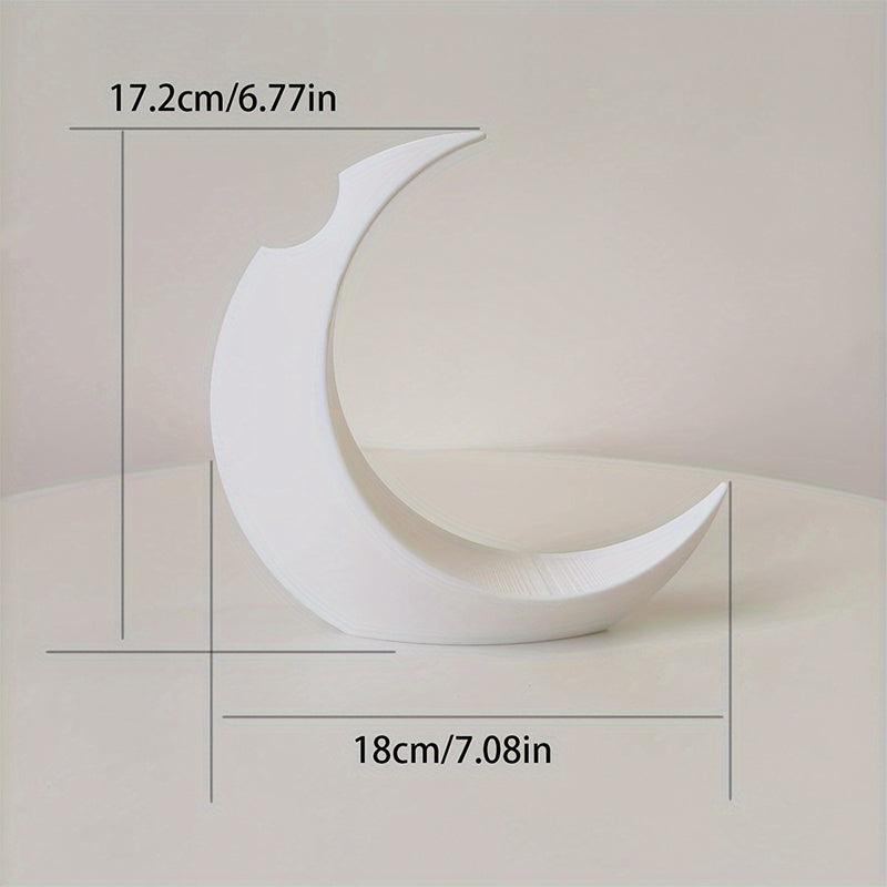 3D-printed Gothic Moon Vase, fits dried & artificial flowers. A unique home decor and desktop charm, a great gift too.