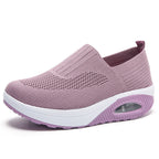Women's shoes with thick sole and air cushion comfortable for casual sports breathable and fly woven soft soled women's shoes