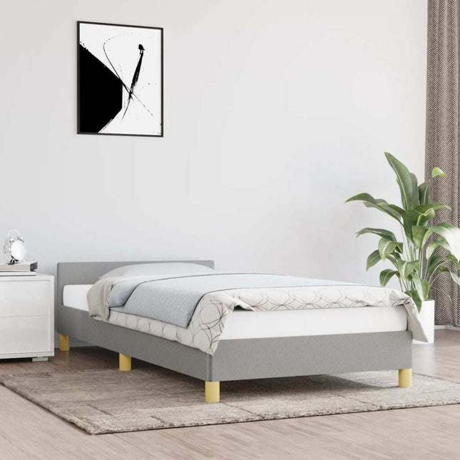 Bed Frame without Mattress Light Gray Twin XL Fabric
