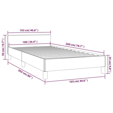Bed Frame without Mattress Light Gray Twin XL Fabric