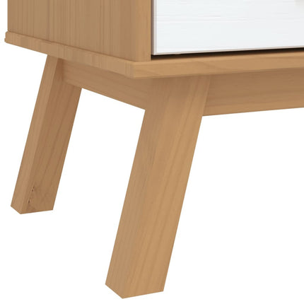 Drawer Cabinet OLDEN White and Brown Solid Wood Pine