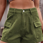 High Waist Denim Shorts with Pockets