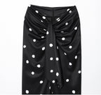 Women's clothing European and American storm point pleated decoration slit skirt