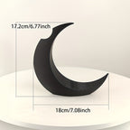 3D-printed Gothic Moon Vase, fits dried & artificial flowers. A unique home decor and desktop charm, a great gift too.