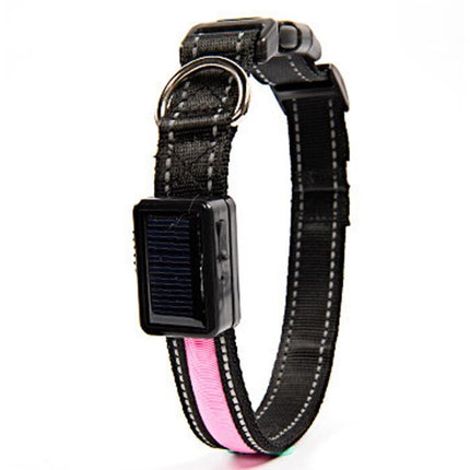 LED solar luminous collar charging flash collar Teddy luminous neck rope pet supplies dog collar accessories