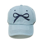 Bow Embroidered Denim Baseball Cap